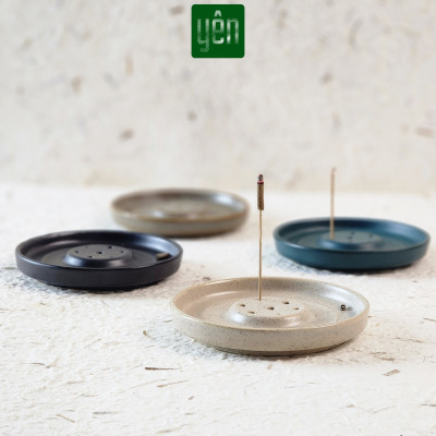 Đế Hứng Nhang Thảo Mộc Yên Bằng Gốm Tối Giản Phong Cách Thiền Nhật Đựng Tàn Nhang