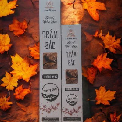 Hộp 100 nén nhang Trầm Bắc dài 29cm -Không dùng hóa chất, ít khói, mùi hương dịu nhẹ