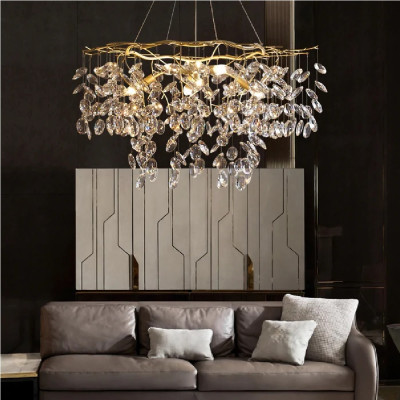 ĐÈN THẢ TRẦN PHA LÊ / ĐÈN THÔNG TẦNG TRANG TRÍ PHÒNG KHÁCH / PHÒNG NGỦ / CẦU THANG / KHÔNG GIAN SANG TRỌNG AZP-T07 phong cách đương đại, hàng nhập khẩu AZP