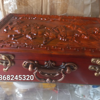 Quân cờ tướng gỗ trắc kt 4.5×1.6cm+hộp đựng quân gỗ hương khắc mã đáo thành công kt 28×20×7cm 