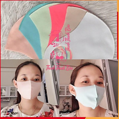 SET10 khẩu trang su poly trơn cao cấp đủ màu cực hot, chống bụi, có thể giặt và tái sử dụng nhiều lần - Hình thật