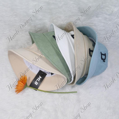 Nón bucket nhung nón bo nhung sớ nhuyễn thêu chữ D