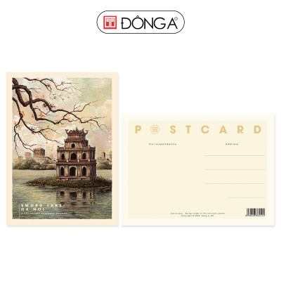 Combo 4 postcards Danh thắng Việt Nam (Hồ Gươm, Ngọ Môn, Chùa Cầu, Nhà thờ Đức Bà)