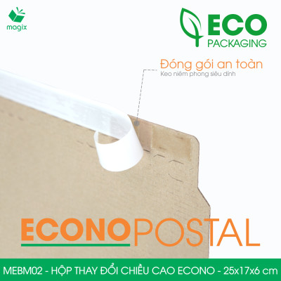 MEBM02 - 25x17x6 cm - 60 hộp carton thay đổi chiều cao siêu tiết kiệm - Hộp đóng sách, hộp gói hàng