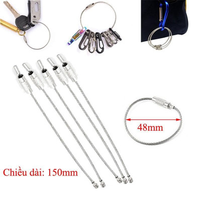 Set 3 Vòng Móc Xâu Chùm Khóa Không Gỉ, Có Chốt Ren Vặn Giữ Chặt, Móc Xâu Đa Năng, Tháo Gỡ Nhanh Chóng. TakyHome 5090