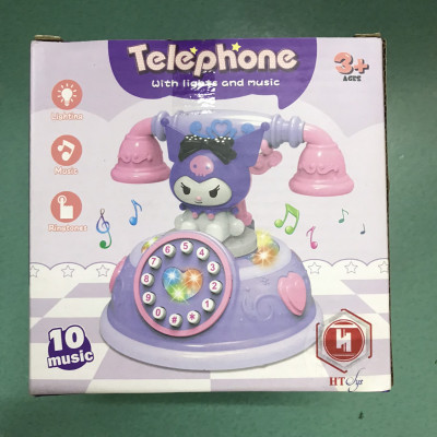 Đồ Chơi Điện Thoại Cho Bé, Điện Thoại Đồ CHơi Hình Kuromi Siêu Cute, Có Đèn Và Nhạc, Đồ Chơi Trẻ Em HT SYS