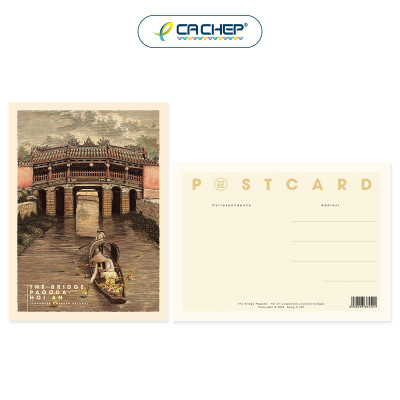 Combo 4 postcards Danh thắng Việt Nam (Hồ Gươm, Ngọ Môn, Chùa Cầu, Nhà thờ Đức Bà)