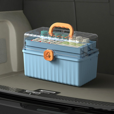 Hộp Đựng Thuốc, Lưu Trữ Thiết Bị Y Tế Gia Đình Đa Năng. Hộp Đựng Đồ Y Tế Khẩn Cấp, Phân Loại Thuốc Cỡ Lớn 3 Tầng Có Khóa
