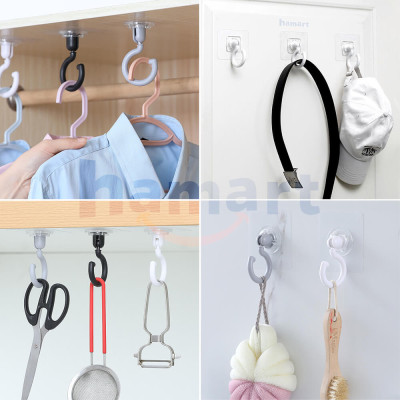 Móc Nhựa Xoay 360˚ Cỡ Lớn Dán Tường Trần Nhà Treo Màn Hình Lưỡi Câu Siêu Dính Treo Đồ Đa Năng