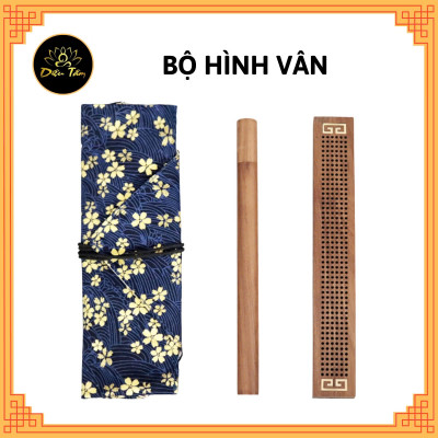 Set Hộp Đốt Nhang Và Ống Gỗ Đựng Nhang Trầm Hương Không Tăm Lư xông nhang trầm hương nhang que bằng gỗ hương kèm túi