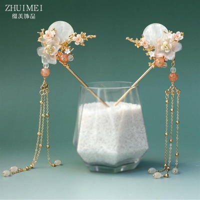 Bộ trâm cài tóc quý phi hồng ba món kèm bông tai 4-2021 Giangpkc sp220705