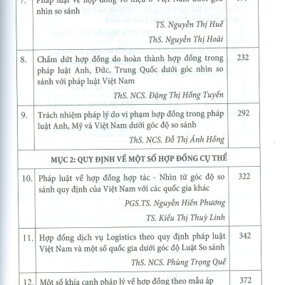 Pháp Luật Về Hợp Đồng Dưới Góc Nhìn Luật Học So Sánh (Sách chuyên khảo song ngữ Anh - Việt)