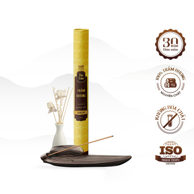 Trầm Thanh Cao Cấp 20cm – Hộp Vàng 20g – Bảo Trầm | Hương Trầm Tự Nhiên – Sạch – Thư Giãn