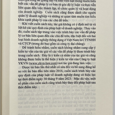 Sách - Pháp Luật Về Doanh Nghiệp Các Vấn Đề Pháp Lý Cơ Bản