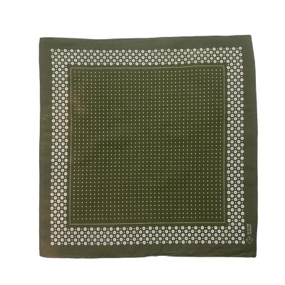 Khăn bandana cotton màu xanh lá cây họa tiết Vintage cao cấp