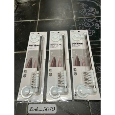 Móc Treo Đồ Hút Chân Không, Thanh Ngang Treo Đồ Kèm Móc - HÀNG CHÍNH HÃNG MINIIN