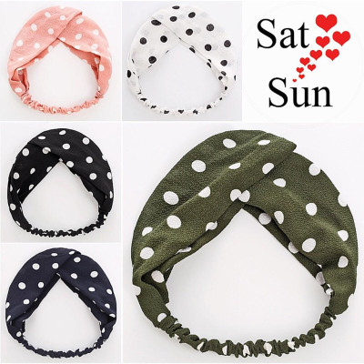 Băng Đô Turban Vải Họa Tiết Chấm Bi Dùng Khi Trang Điểm Đi Chơi...