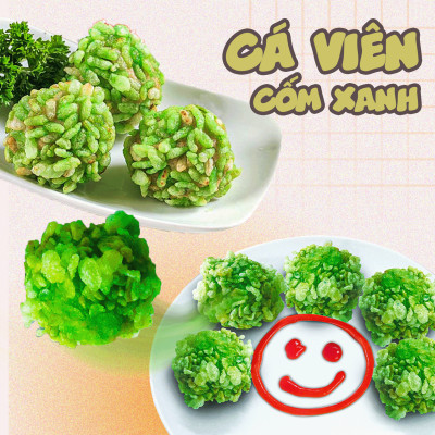 Cá Viên Cốm Xanh Gói 500gr 24 Viên  / 35 Viên - Thương Hiệu Đen Đỏ