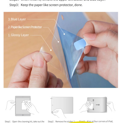 Dán màn hình Paperlike cho iPad Gen 10 2022 10.9 inch hiệu WIWU nhám chống xước, chống bám vân tay, cảm giác viết vẽ như trên giấy cao cấp - Hàng chính hãng