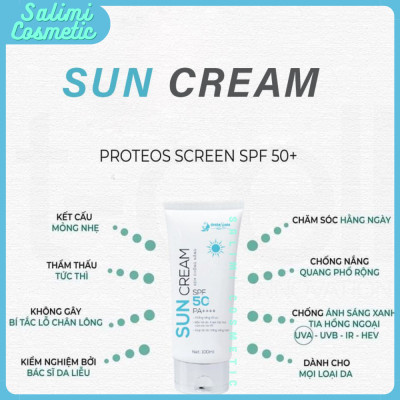 Kem Chống Nắng SUN CREAM 100ml, Chống Tia Cực Tím SPF 50+, Tăng Độ Ẩm & Dưỡng Chất Cho Da, Bảo Vệ Da Khỏi Tác Hại Bên Ngoài