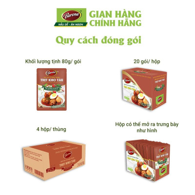 Gia Vị Thịt Kho Tàu Barona 80g ướp ngon chuẩn vị không cần nêm nếm