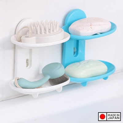 Khay đựng xà bông 2 tầng Inomata màu trắng - Nội địa Nhật Bản