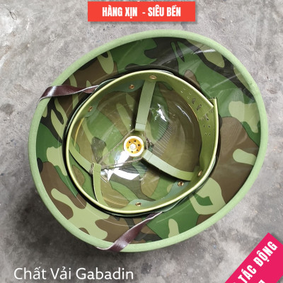 MŨ CỐI XỊN VẢI BỌC GABADIN QUAI DA THẬT LÒNG CỐT PHÍP GIÀN GI XANH CHỊU MƯA CHỊU NẮNG CHỊU VA ĐẬP