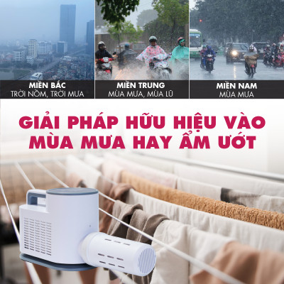 Máy Sấy Quần Áo, Chăn Nệm, Giày Mishio MK308 có chức năng diệt khuẩn UV - Hàng chính hãng