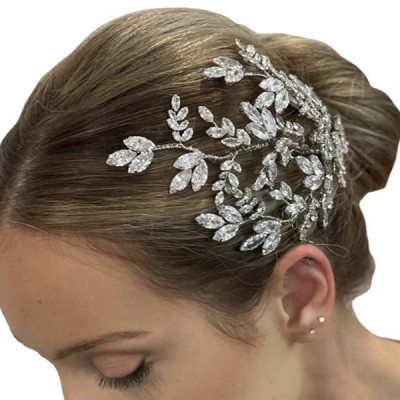 Ốp cài tóc cô dâu châu âu đá zincin có sẵn xược cài mẫu mới t1/2023