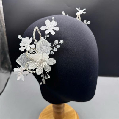 Cài tóc cô dâu hoa nhí cánh nhũ đính hạt pha lê mẫu mới