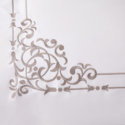 Bộ chăn ra Casa Bello Home -Set Victoria Sand Bộ chăn ga gối Cotton satin thêu họa tiết thêu 5 món