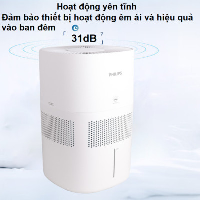 Máy tạo độ ẩm công nghệ NanoCloud, kết hợp khử trùng tia UV, diện tích 85m vuông - Dòng cao cấp. Thương hiệu Hà Lan cao cấp Philips - HU5969. Hàng chính hãng. Hướng Dẫn Sử Dụng Tiếng Việt