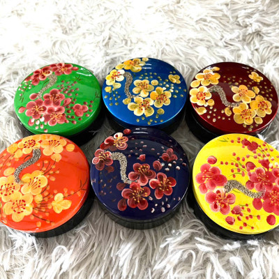 Hủ phấn nhỏ xinh xắn sơn mài đựng đồ vật nhỏ , trang sức, làm quà tặng,...