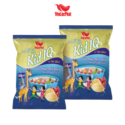 Cháo Tổ Yến Kid IQ Yến Lộc Phát Vị Thịt Bằm - Ăn liền - Gói 50g - Thùng 30 gói