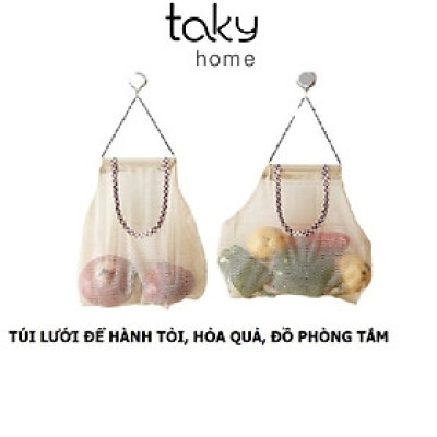 Túi Lưới Đa Năng, Túi Đựng Mỹ Phẩm, Vật Dụng Cá Nhân, Đựng Hành Tỏi, Hoa Quả Cho Nhà Bếp, Tặng Kèm Móc Dán, TakyHome 5270