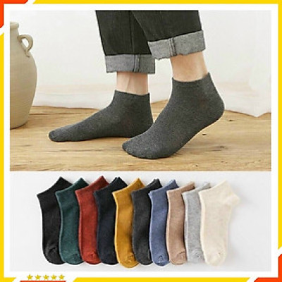 Combo 10 Đôi Tất Nam/Nữ Cổ Ngắn Hàng Loại 1 Co Giãn Tốt,Thấm Hút Mồ Hôi.Khử Mùi ,Kháng Khuẩn