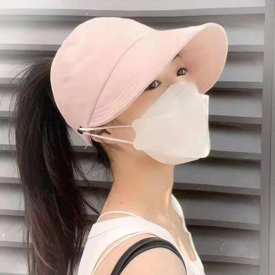 Mũ Chống Nắng Nửa Đầu Hàn Quốc Thời Trang Mũ Lưỡi Trai Chống Tia Uv, Nón Vành Rộng Có Móc Đeo Khẩu Trang