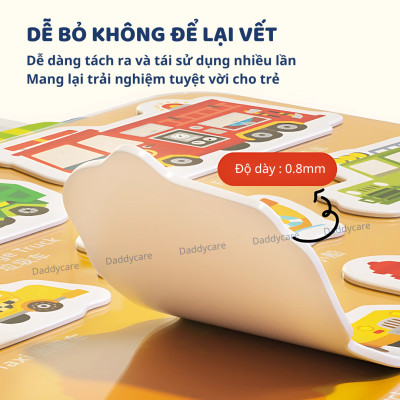 Hình Dán Sticker Cho Bé dùng nhiều lần Mideer Reusable Jelly Sticker Set 3 chủ đề