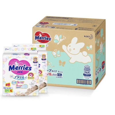 Tã dán Merries cộng miếng nội địa Nhật size S82+6 miếng