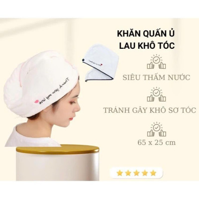 Khắn Quấn Đầu Siêu Thấm Cho Chị Em Quấn Gội Và ủ Tóc - Mũ Quấn Đầu Khô Tóc Nhà Tắm Khăn Tắm