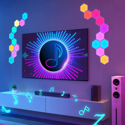Đèn LED lục giác lắp ghép Govee Glide Hexa Light H6061 | Thiết kế sang trọng, Công nghệ RGBIC độc quyền 40+ hiệu ứng