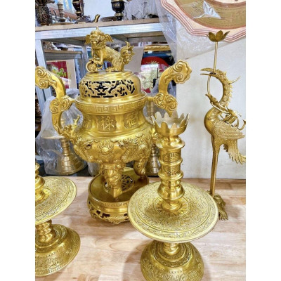 ĐỈNH NGŨ SỰ 63 CM NẶNG 34 KG CHẤT LIỆU BẰNG ĐỒNG