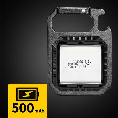 Móc Khóa Đèn Pin Đa Chức Năng Có Chống Nước Tặng Kèm Cáp Sạc - Hàng chính hãng