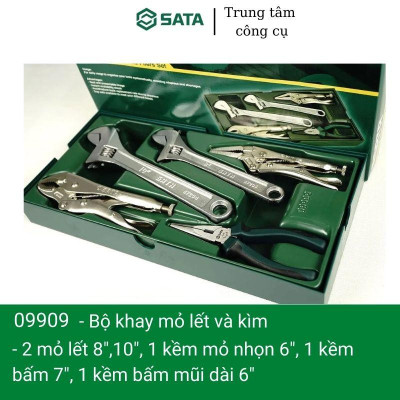 Bộ khay mỏ lết & kìm 5 chi tiết  SATA 09909