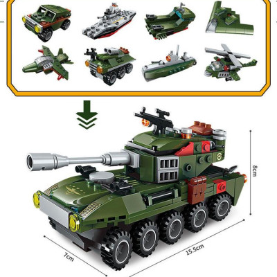 Đồ chơi lắp ghép XE Tank 8 trong 1 với hơn 313 chi tiết Bằng nhựa ABS an toàn