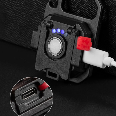 Móc Khóa Đèn Pin Đa Chức Năng Có Chống Nước Tặng Kèm Cáp Sạc - Hàng chính hãng
