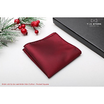 Ca Vat bộ 3 món kèm hộp túi xách cao cấp, quà tặng chú rể, Cavat họa tiết đỏ mận chấm