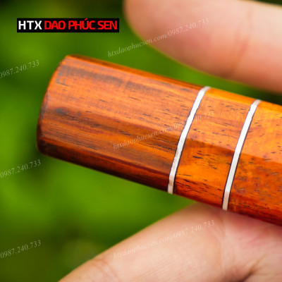 Dao Phúc Sen - Cán dao Nhật bát giác gỗ trắc - CN06
