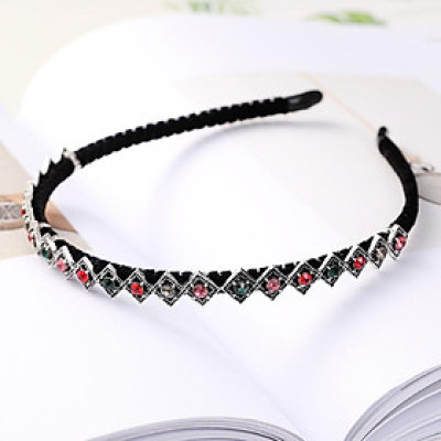 Cài tóc đen đính đá vuông