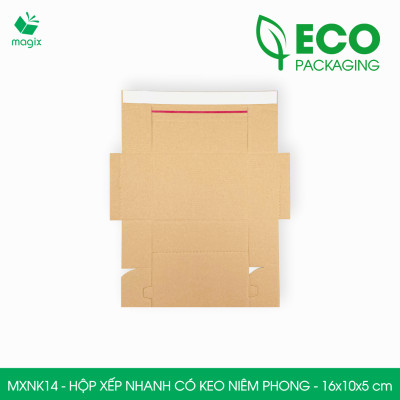 MXNK14 - 16x10x5 cm - 100 hộp carton đóng hàng xếp nhanh có keo niêm phong - Hộp gói hàng, hộp quà